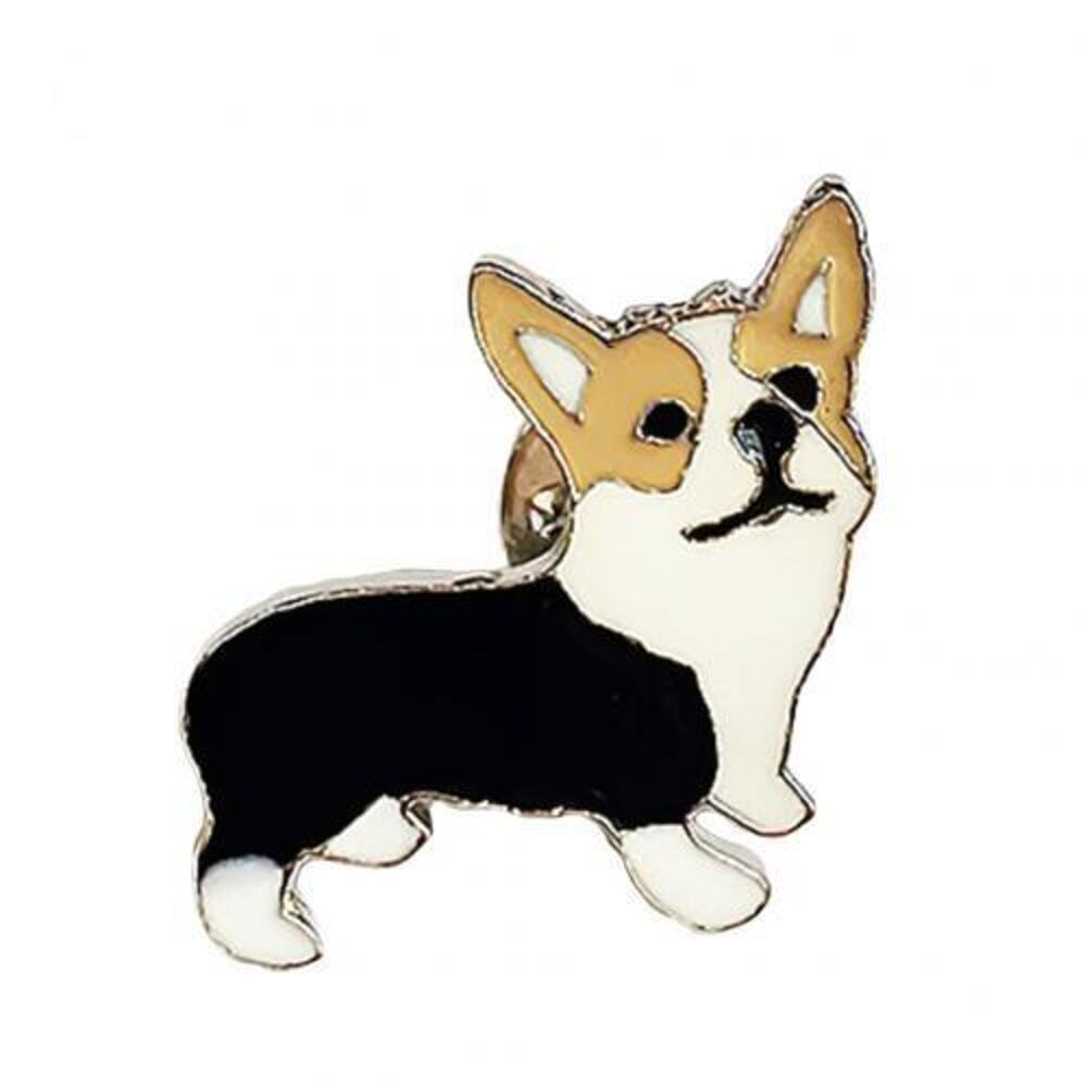 Black Pembroke Welsh Corgi Dog Enamel Pins 478